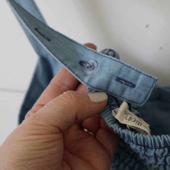 Blue "Denim" Button Down Dress - Picture 7 of 9